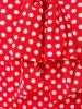 Vintage V-Neck Bowknot Short Sleeve Polka Dot Women's Dress -  