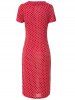 Vintage V-Neck Bowknot Short Sleeve Polka Dot Women's Dress -  