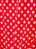 Robe Vintage V-Neck bowknot manches courtes Polka Dot Femmes -  