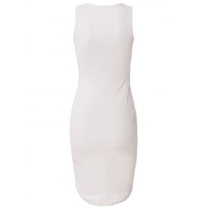 White S Casual Fitted Knee-length Bodycon Dress | RoseGal.com