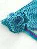 Stylish Knitted Flowers Embellished Mermaid Tail Shape Blanket For Kids -  