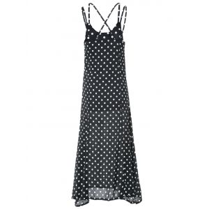 Spaghetti Strap Dot Sleeveless Maxi Dresses