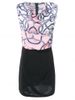 Elegant Draped Collar Printed Sleeveless Bodycon Chiffon Dress For Women -  