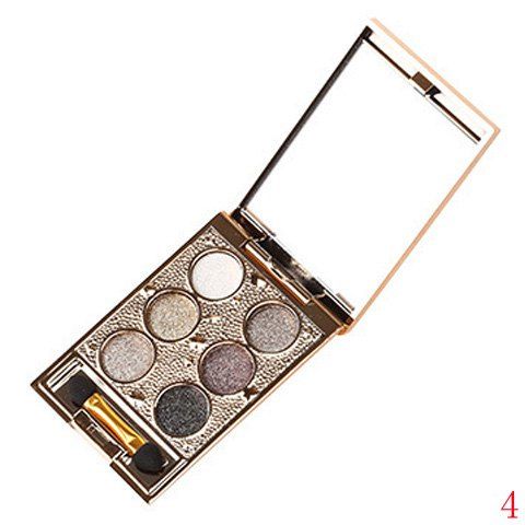 

Stylish 6 Colours Sparkly Diamond Earth Tone Eye Shadow Palette with Mirror and Brush, 04