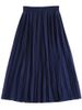 Stylish High Waist Chiffon Pleated Skirt For Women -  