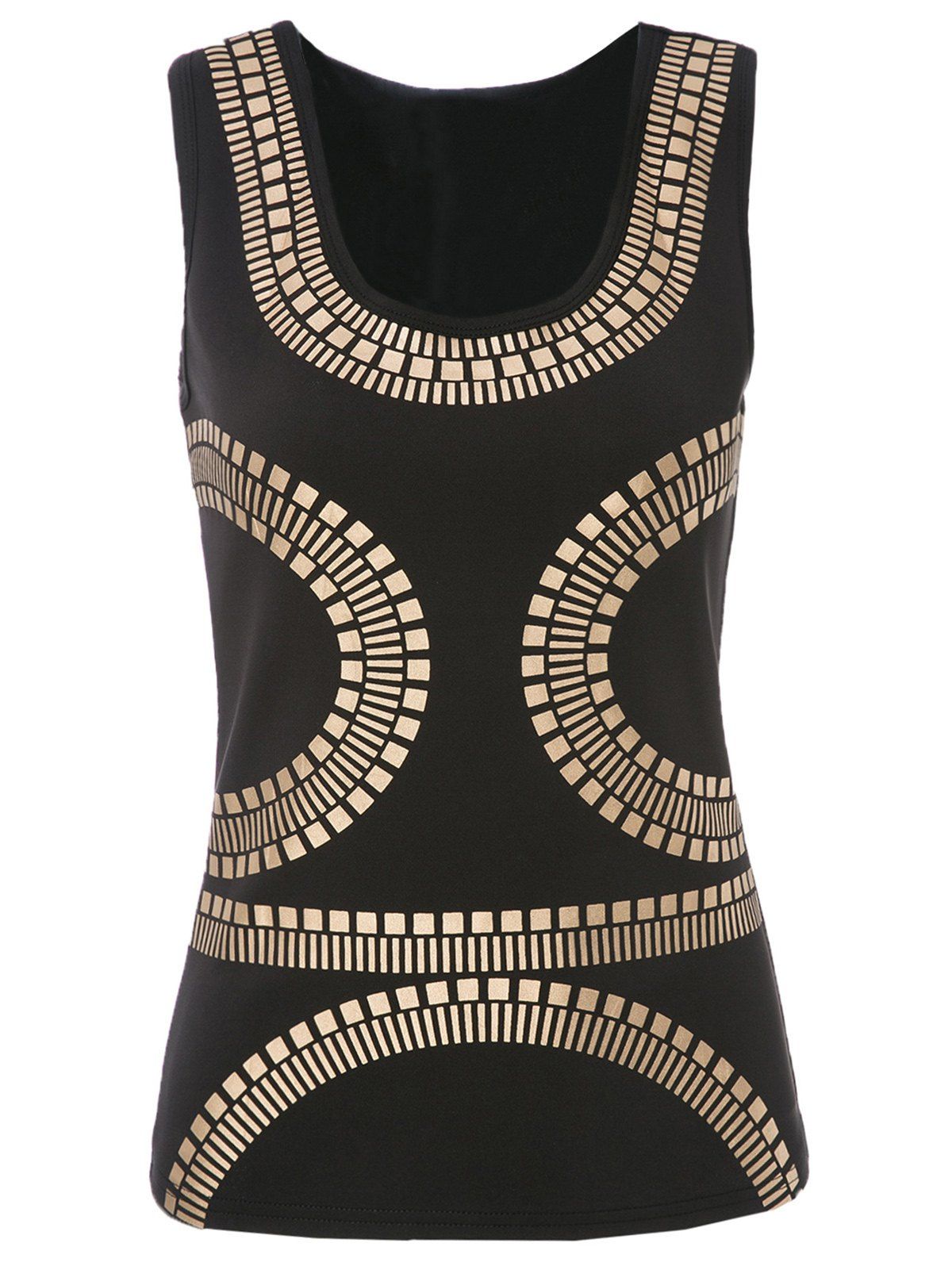 [55 OFF] U Neck Printed Racerback Tank Top Rosegal