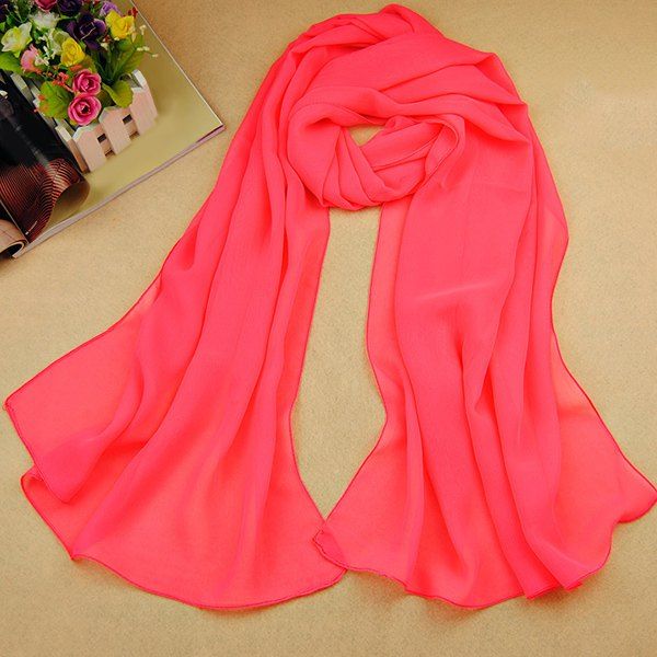 

Chic High Quality Solid Color Chiffon Scarf For Women, Lake