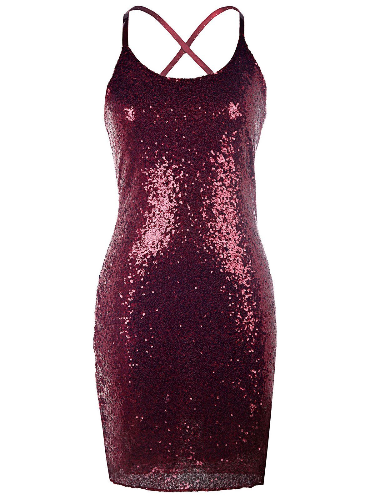 [64% OFF] Halter Sequined Sparkly Tight Party Dresses | Rosegal