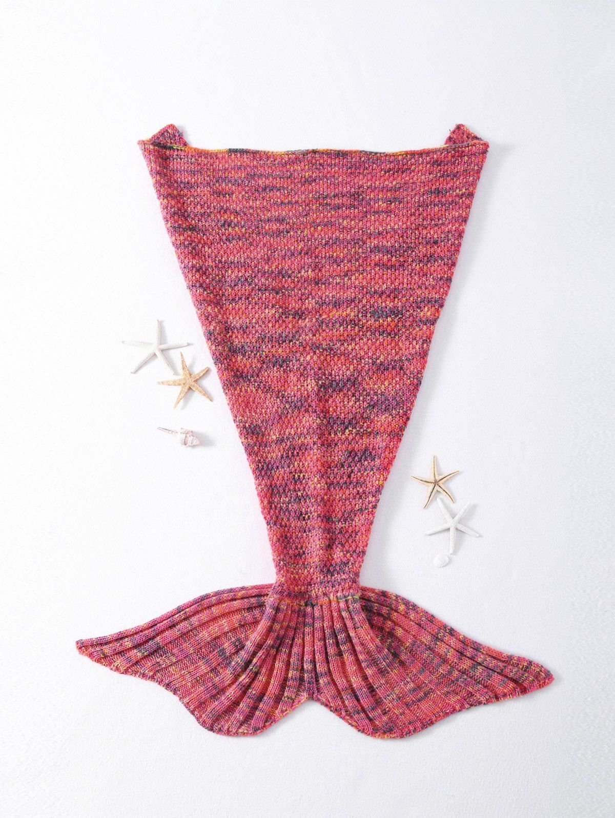 New Stylish Rhombus Pattern Crocheted Knitted Mermaid Tail Shape Blankets  