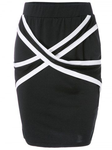 Stylish Criss-Cross Bodycon Skirt For Women