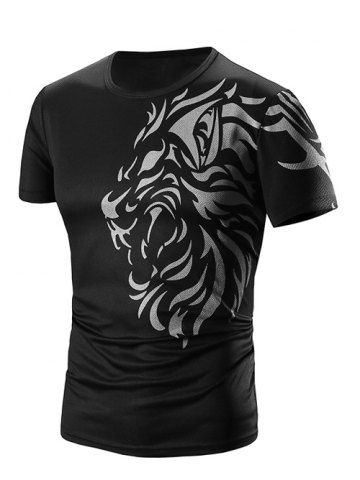 T Shirts For Men | Cheap Mens Tees Sale Online - RoseGal.com -27% Round Neck Printed Short Sleeve T-Shirt For Men