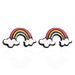 Pair of Sweet Rainbow Earrings For Women -  