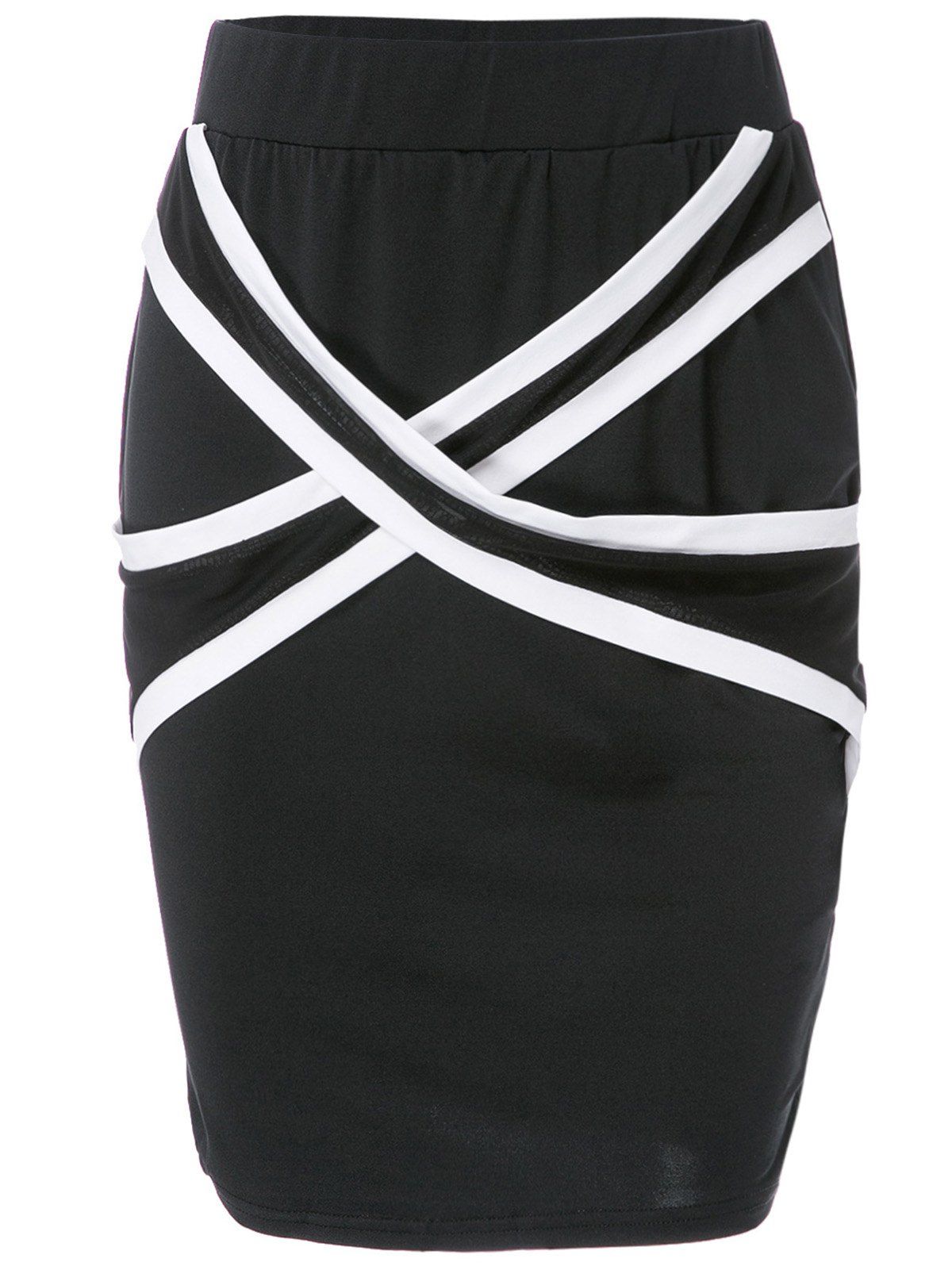 

Stylish Criss-Cross Bodycon Skirt For Women, Black