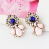 Pair of Vintage Rhinestone Water Drop Embellished Earrings For Women -  