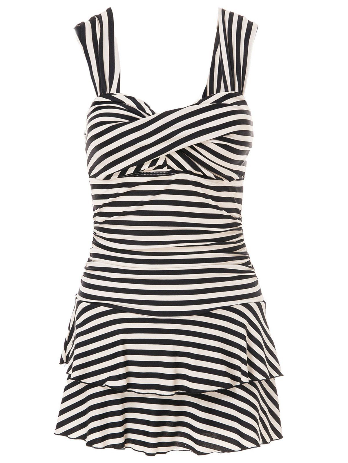 [58 OFF] Trendy Sweetheart Neckline Striped OnePiece Swimsuit For