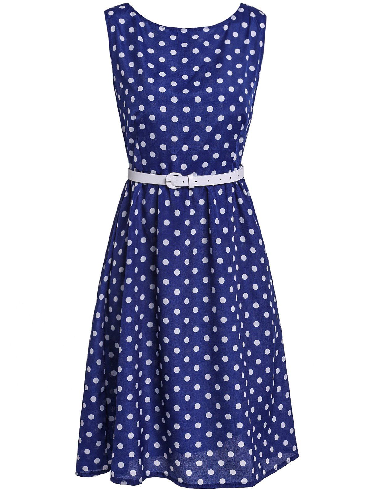 [42% OFF] Attractive Polka Dot Printed Sleeveless Ball Gown Dress For ...