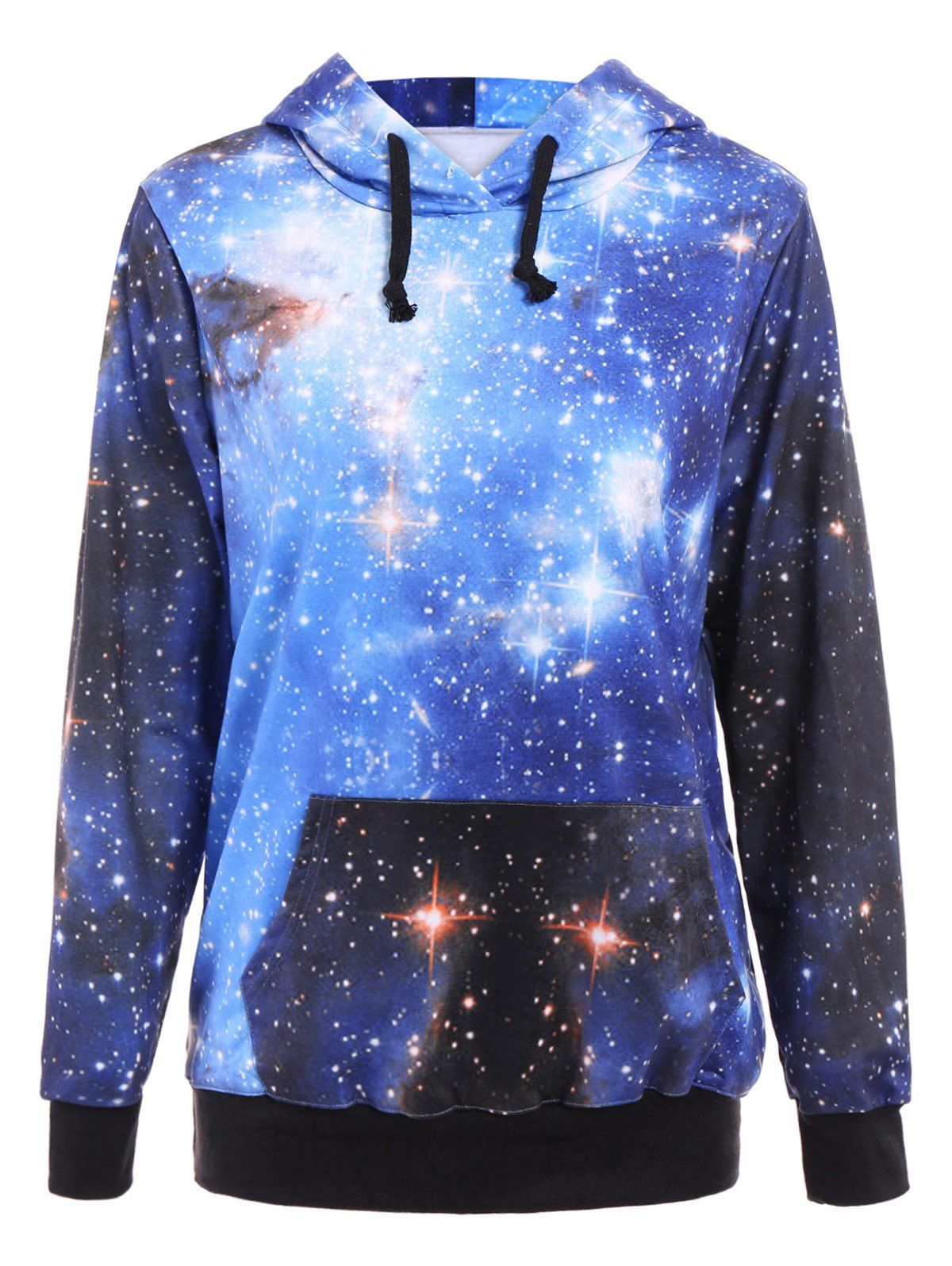 [39 OFF] Casual Long Sleeve Star Print Hoodie For Women Rosegal
