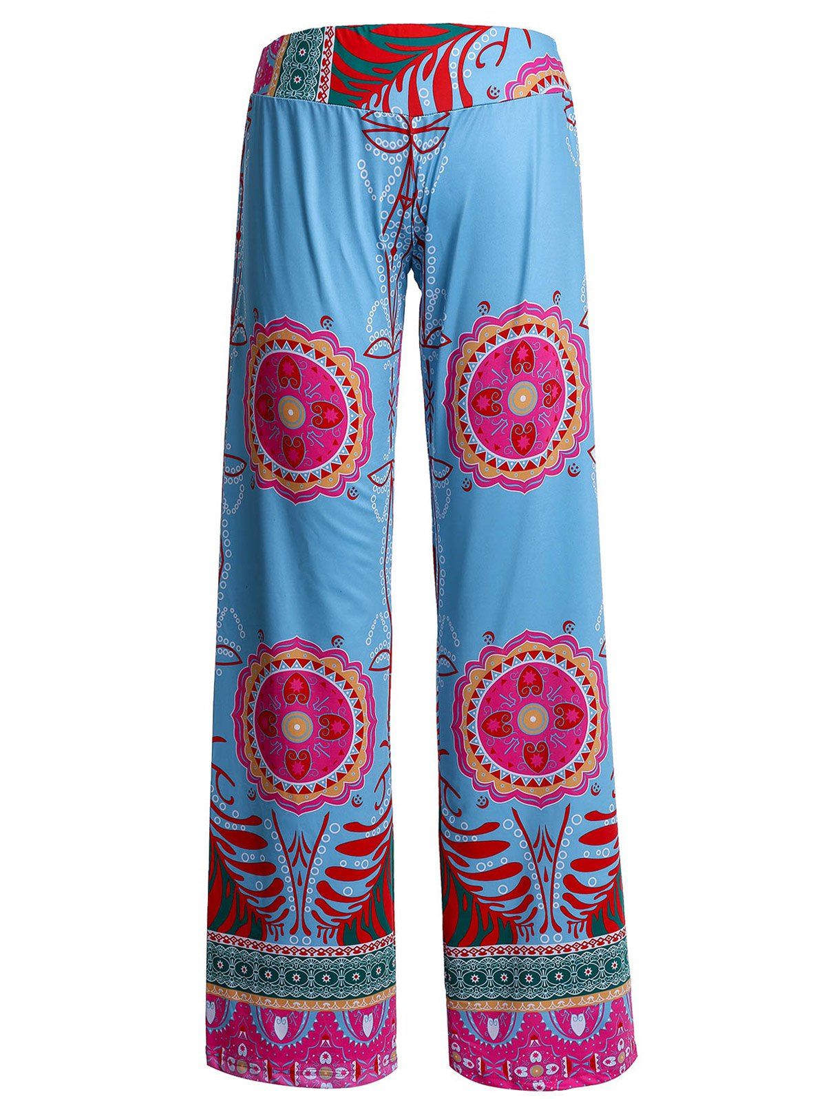 Blue Xl Bohemian Printed Wide-leg Straight Palazzo Pants | RoseGal.com