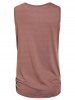 Stylish Draped Collar Studded Solid Color Top For Women -  