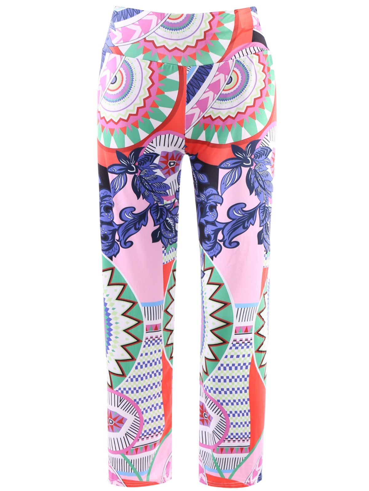 

Fashionable Elastic Waist Printed Loose-Fitting Women's Exumas Pants, Colormix