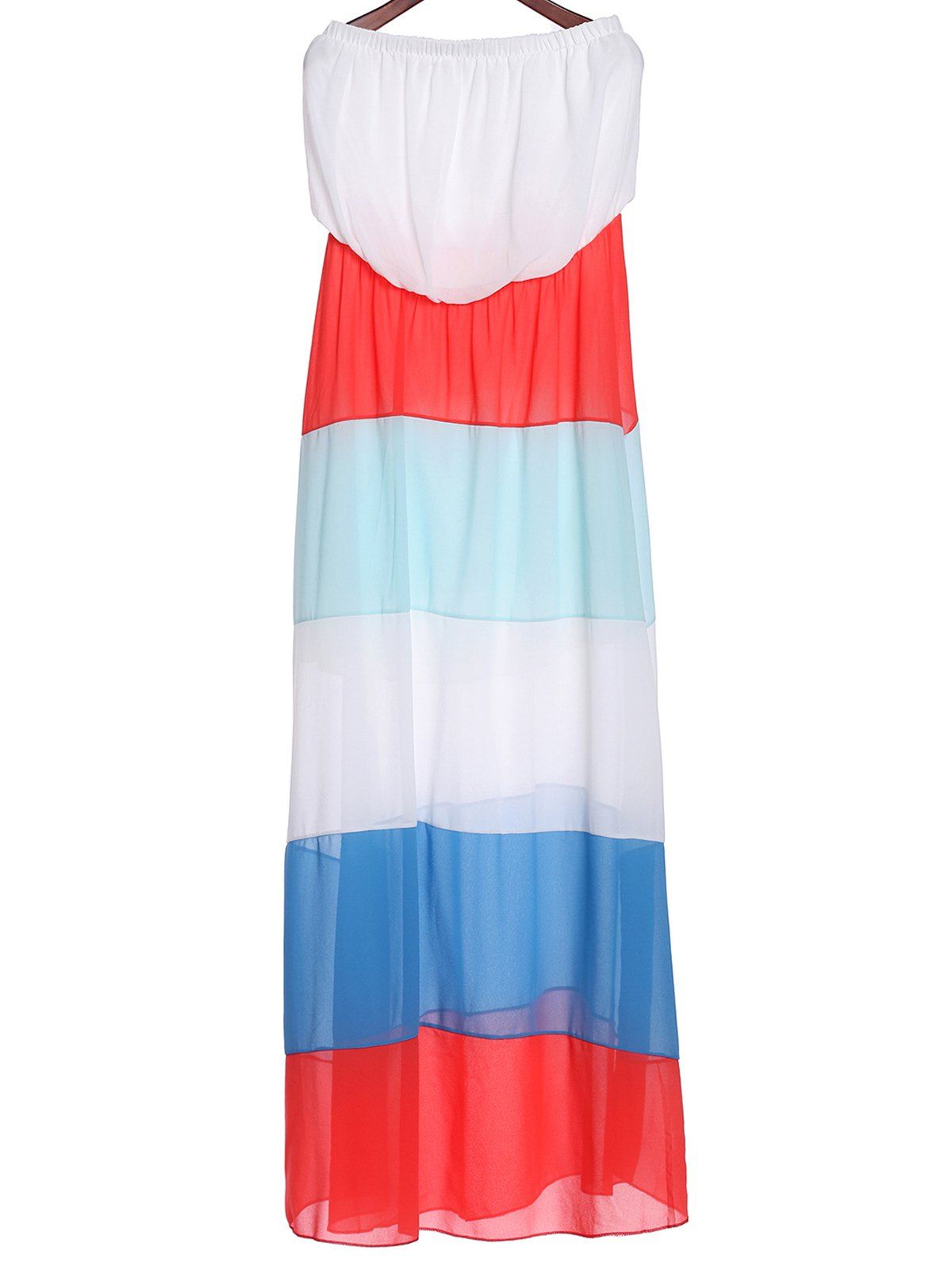 [49 OFF] Stylish Sleeveless Color Block Zig Zag Women's Tube Maxi