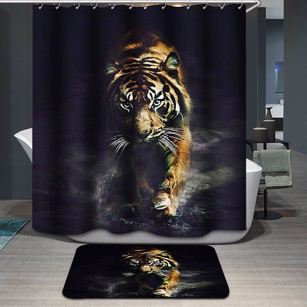 [20% OFF] Tiger Printing Waterproof Animal Shower Curtain | Rosegal