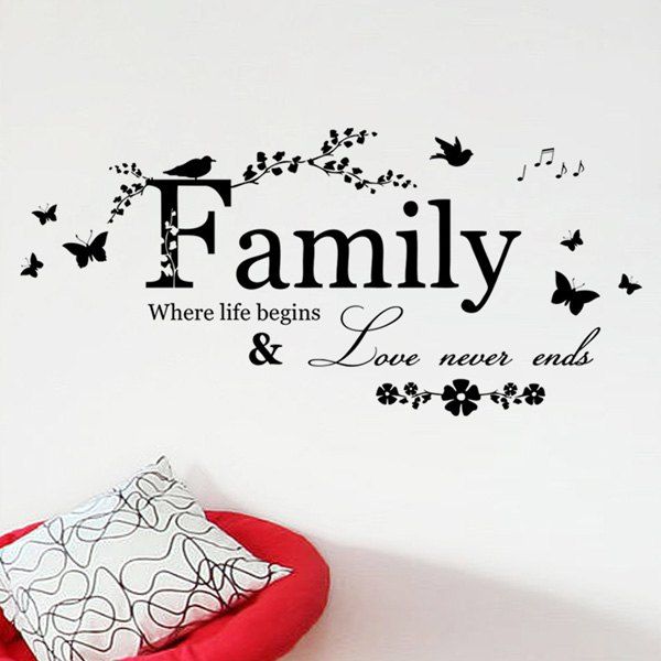 

High Quality Removable Family Butterfly Wall Art Sticker, Black