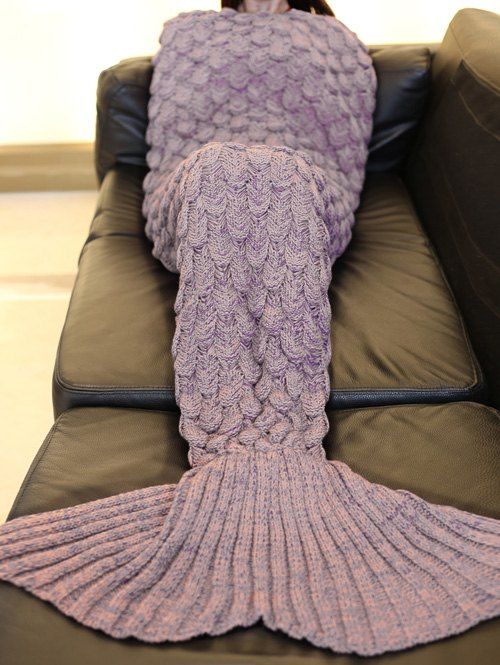 Cheap Fish Scale Design Knitting Sleeping Bag Mermaid Blanket  