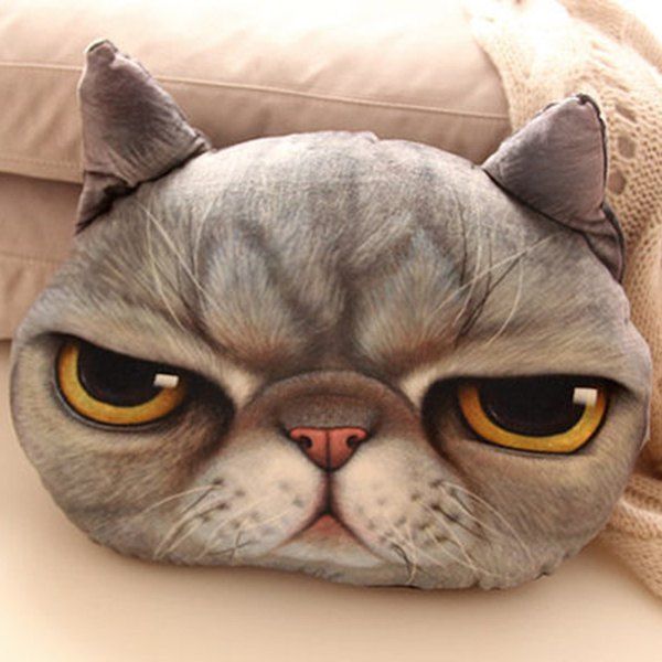 3d cat pillow