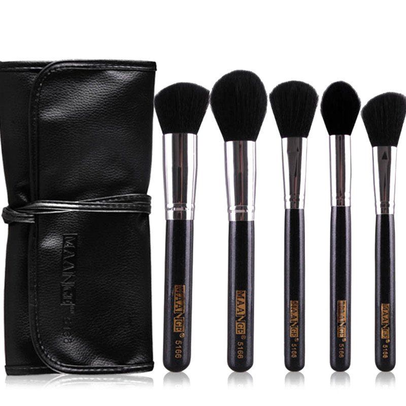 

Stylish 5 Pcs Multifunction Nylon Face Makeup Brushes Set with Brush Package, Black