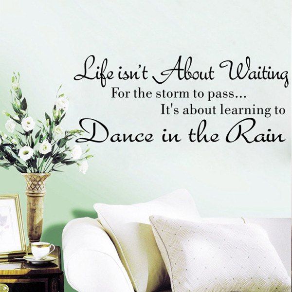 

Simple Style Proverbs Design Home Decoration Removable Wall Art Sticker, Black