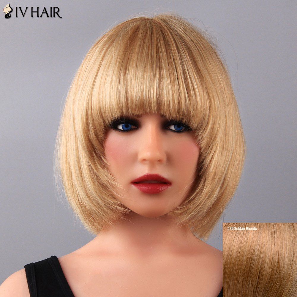 [35% OFF] Siv Hair Modern Shaggy Short Full Bang Straight Bob Wig | Rosegal