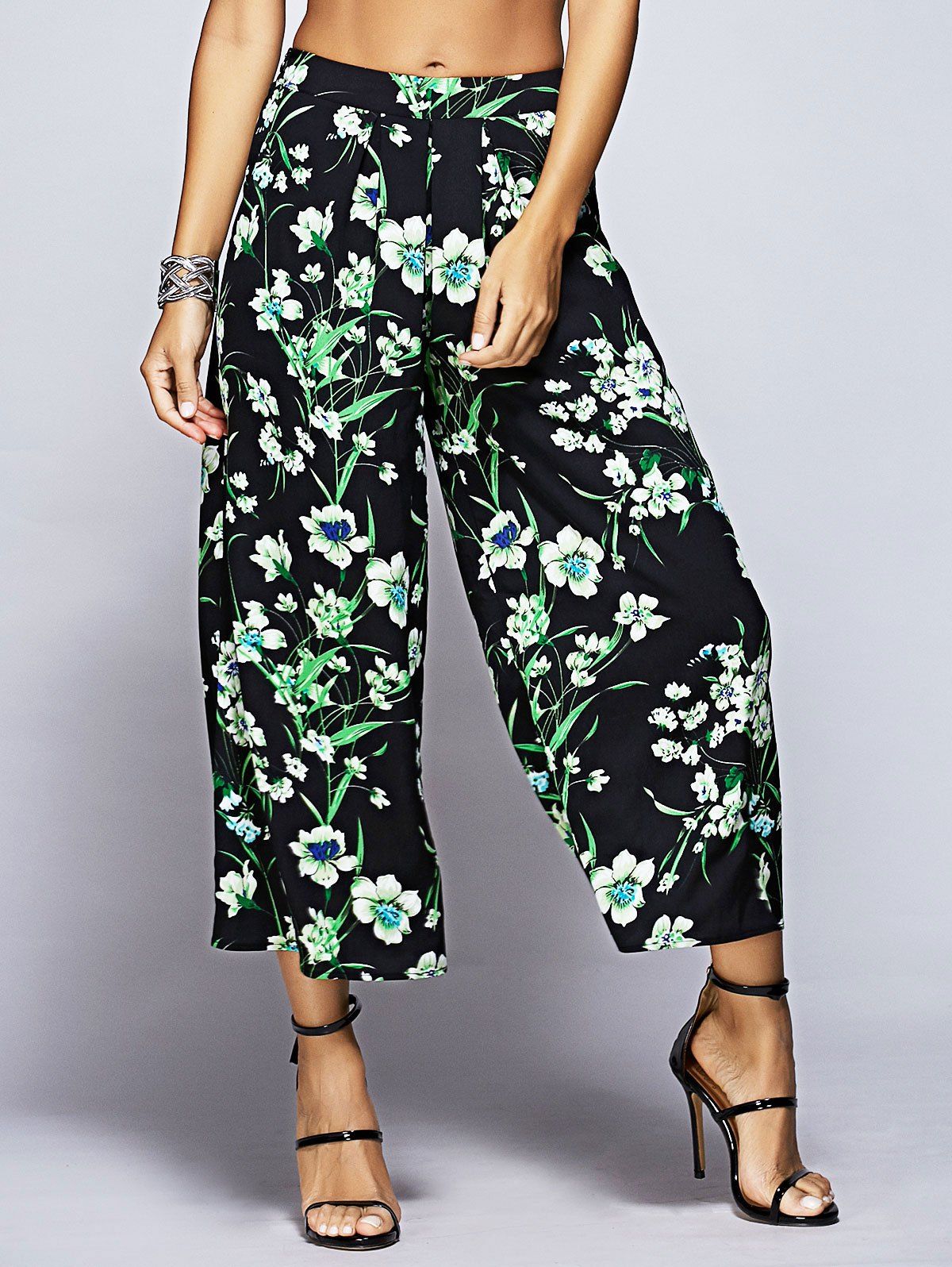 Tropical Floral Capri Palazzo Pants [48% OFF] | Rosegal