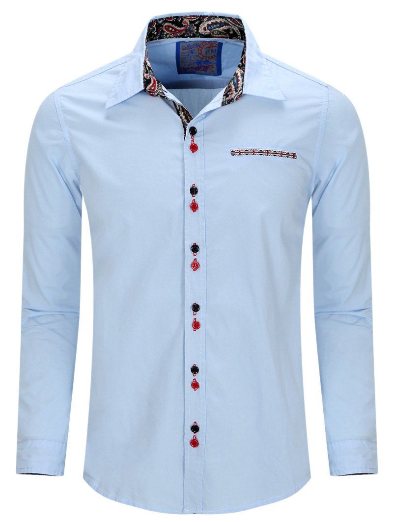 25 Off Turn Down Collar Double Button Design Long Sleeve Shirt For Men Rosegal