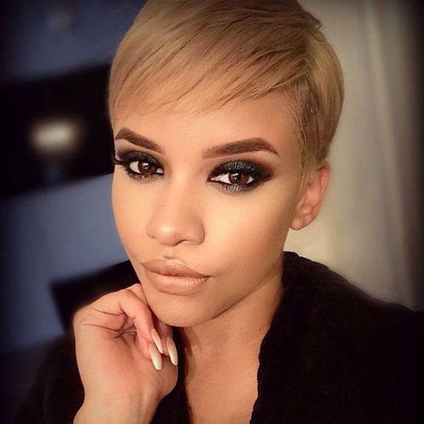 2018 Spiffy Ultrashort Boy Cut Capless Straight Dark Ash Blonde Human Hair Wig For Women In Dark