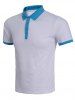 Hit Color Spliced Short Sleeve Shirt For Men -  