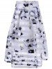 Elegant High Waist Stripe Print A-Line Skirt -  