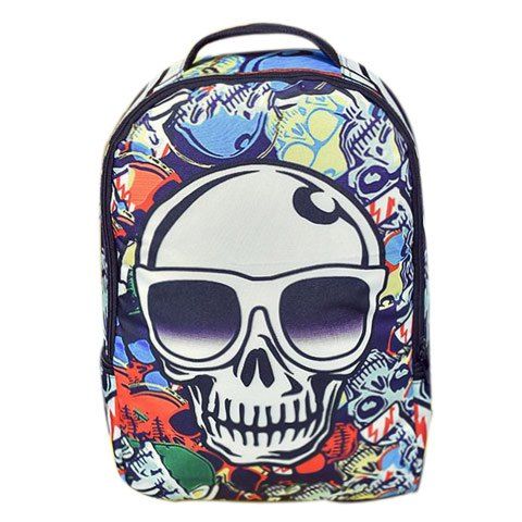 [43% OFF] Trendy Color Splicing And Skull Pattern Design Backpack For ...