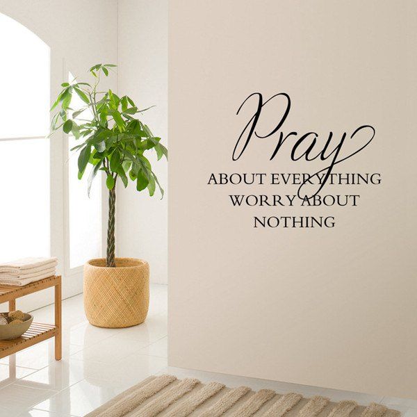 

Simple Style Waterproof DIY Bible Pray Proverbs Pattern Wall Sticker, Black