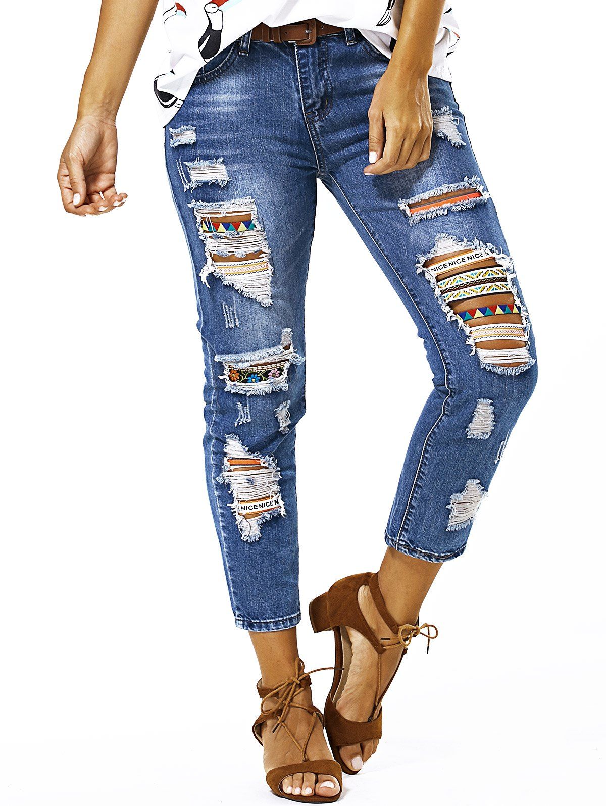 [54% OFF] Bleach Wash Ripped Jeans | Rosegal