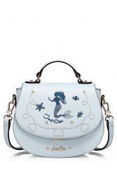 Mermaid Embroidered Crossbody Bag