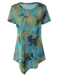 [30% OFF] Asymmetrical Long Tie Dye T-Shirt | Rosegal