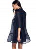 Trendy Women's Shirt Collar Sequin Chiffon Dress and Tank Dress -  