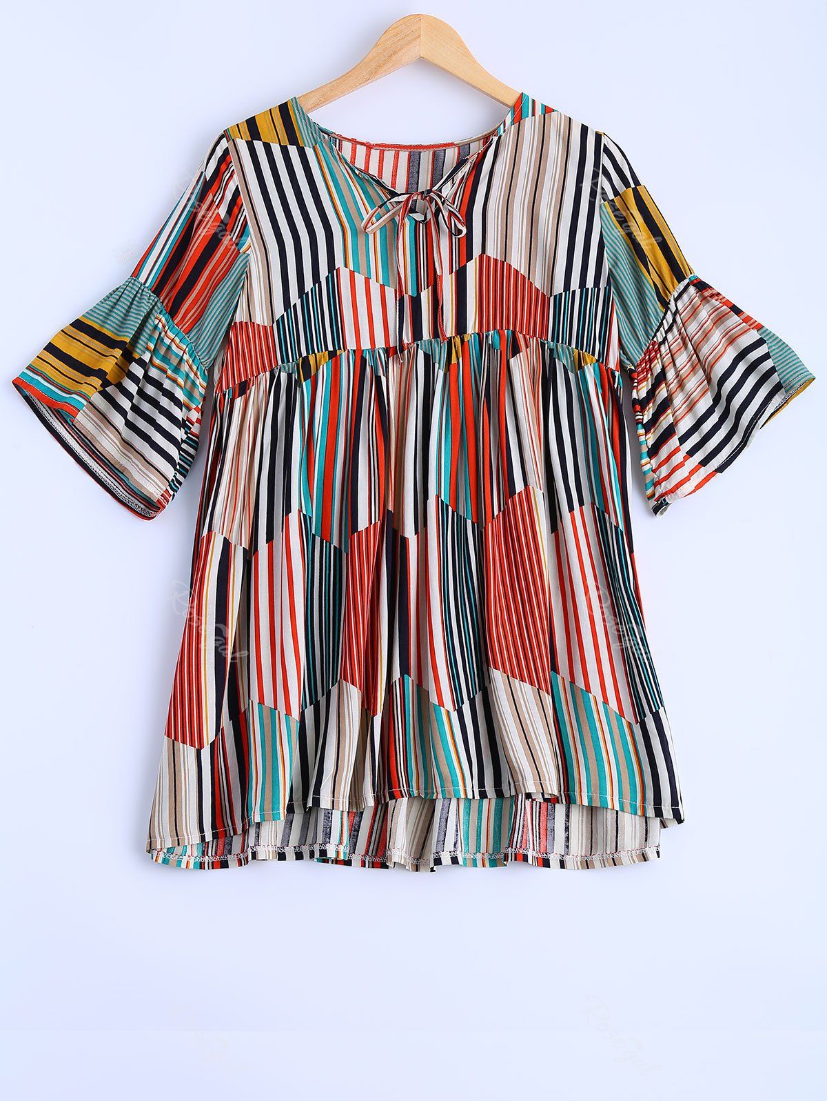 multi coloured striped blouse
