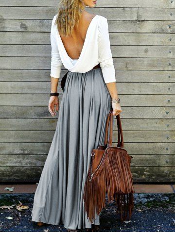 dress maxi dresses rosegal backless pleated