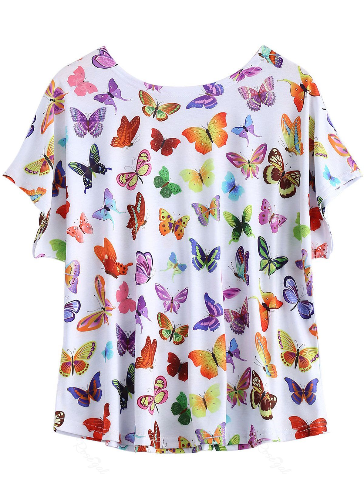 [10% OFF] Plus Size Butterfly Print T Shirt | Rosegal