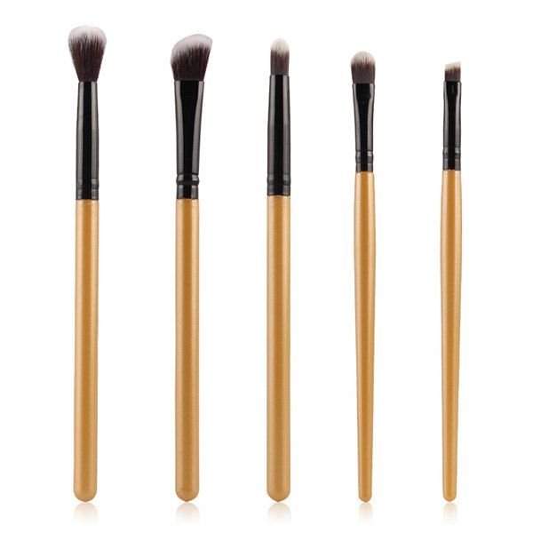 

Stylish 5 Pcs Eyeshadow Nylon Eye Makeup Brushes Set, Golden