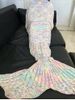 Chic Quality Colorful Geometric Pattern Wool Knitted Mermaid Tail Design Blanket -  