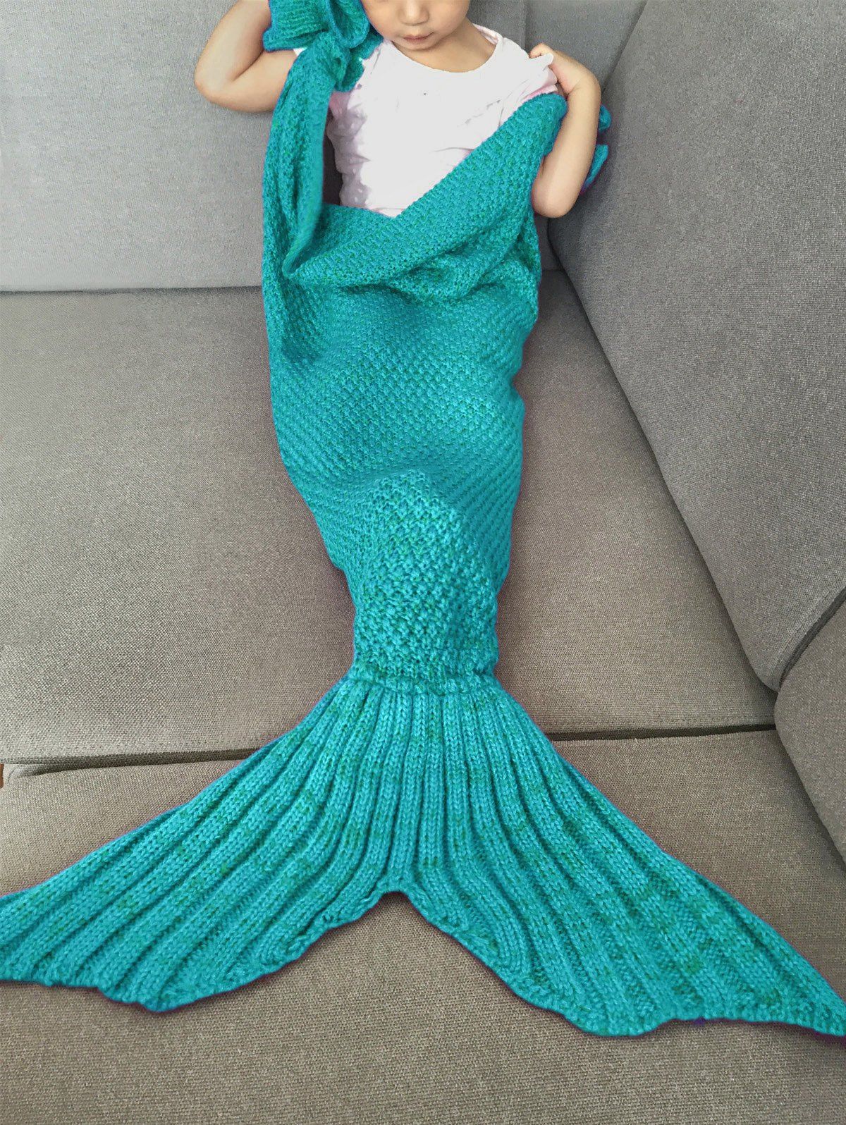 Shops Falbala Shape Mermaid Tail Design Knitted Baby Blankets  