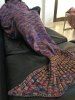 Mode coloré Laine Warmth Imprimé Tricoté Tail Mermaid Conception Blanket - Pourpre  